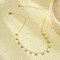 304 Stainless Steel Clear Cubic Zirconia Flat Round & Shell Shaped Bib Necklaces for Women, Real 18K Gold Plated, 18.50 inch(47cm)