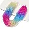 Transparent Painted Glass Beads Strands, Faceted, Rondelle, Colorful, 3.4x2.6mm, Hole: 0.5mm, about 135~140pcs/strand, 32~34cm