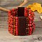 Bohemia & Ethnic Style Wood Stretch Bracelets for Women, Dyed, Red, Inner Diameter: 2-1/8~2-1/2 inch(5.3~6.2cm)