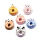 Cute Animal Theme Opaque Resin Pendants, Doughnut, with Platinum Iron Loop, Mixed Color, 25~26x21.5~22.5x9~10mm, Hole: 2mm