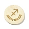 Wood Pendants, Flat Round, Sagittarius, 40x39x6mm, Hole: 1.6mm