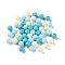 Rubberized Style Imitated Silicone Acrylic Beads, Round, Dark Turquoise, 8x7.5mm, Hole: 1.6mm, about 76pcs/20g