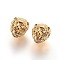 304 Stainless Steel Beads, Ion Plating (IP), Lion Head, Golden, 13x11.5x10.5mm, Hole: 3mm