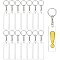 BENECREAT 15PCS Acrylic Keyring Blanks 3x1 Inch Rectangle Acrylic Clear Keychain Blanks with 20PCS Jump Rings, 1PC Storage Box for DIY Projects and Crafts