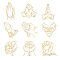 OLYCRAFT 9pcs 1.6x1.6 Inch Praying Hands Metal Stickers Christianity Self Adhesive Gold Stickers Praying Theme Metal Gold Stickers for Scrapbooks DIY Resin Crafts Phone Water Bottle Decor