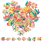 Rainbow Resin Cabochons, with Glitter, Mixed Shapes, Mixed Color, 32pcs/set