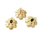 Leaf Rack Plating Brass Pendants, with Glass, Long-Lasting Plated, Lead Free & Cadmium Free, with Jump Ring, Golden, Mixed Color, 22x22.5x3.5mm, Hole: 3mm
