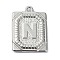 Anti-Tarnish 304 Stainless Steel Pendants, Rectangle with Letter Charm, Letter N, 24.5x18x3mm, Hole: 1.8mm
