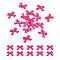 Spray Painted Enamel Pendants, Bowknot, Hot Pink, 10x15x3mm, Hole: 1.2mm
