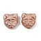Czech Pressed Glass Beads, Cat, Sandy Brown, 12.5x12x7mm, Hole: 0.8mm, about 201pcs/bag