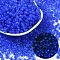 6/0 Luminous Glass Seed Beads, Round Hole, Frosted Inside Colours, Glow in the Dark, Rondelle, Blue, 4.5x3.5mm, Hole: 1.5mm, about 4500pcs/pound