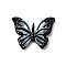 Spray Paint Alloy Rhinestones Pendants, with Enamel, Hollow Butterfly Charms, Sky Blue, 21x27.5x3mm, Hole: 2mm