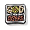 Inspirational Silicone Beads, Focal Beads, Square with God Don't Play About Me & Sunflower, Square, 27x28x8mm, Hole: 2.5mm