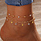 2Pcs Alloy Rhinestone Anklets, Star, 8-1/4 inch(210mm)