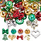 Christmas Theme Acrylic Beads Set, Mixed Shapes, Mixed Color, 14~26.5x14~29.5x14mm, Hole: 2mm
