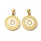 Ion Plating(IP) 304 Stainless Steel Pendants, Flat Round Shell Charms with Letter, Golden, Letter O, 20.5x17.5x1.5mm, Hole: 2.5x4.5mm