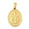 Ion Plating(IP) 304 Stainless Steel Pendants, Religious Theme Charm, Oval with Jesus, Golden, 24x16x2~2.5mm, Hole: 5x3mm