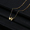 Alloy Letter Heart Pendant Necklaces for Women, Golden, Letter V, 15.75 inch(40cm)