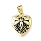 Brass Pendants, Heart Charms, Long-Lasting Plated, Cadmium Free & Lead Free, Rack Plating, Real 18K Gold Plated, Dragonfly, 14.5x12.5x4mm, Hole: 5mm