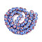 Handmade Lampwork Beads Strands, Bumpy, Round with Flower, Royal Blue, 11.5~13x11~12mm, Hole: 1.6~1.8mm, about 45pcs/strand, 17.68~19.65''(44.9~49.9cm)