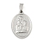 Non-Tarnish 304 Stainless Steel Pendants, Religious Theme Charm, Oval with Virgin Mary, Stainless Steel Color, 24x16x2~2.5mm, Hole: 5x3mm