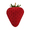 Strawberry Flocking Jewelry Ring Boxes, Dark Red, 6.1x4.4cm