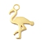 Animal 925 Sterling Sliver Pendants, Golden, Flamingo Shape, 21.5x16x1mm, Hole: 2.5mm