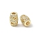 Brass Micro Pave Cubic Zirconia Beads, Oval, Rack Plating, Long-Lasting Plated, Cadmium Free & Lead Free, Real 18K Gold Plated, 12.5x8.5mm, Hole: 3.5mm