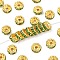 Brass Grade A Rhinestone Spacer Beads, Golden Plated, Rondelle, Nickel Free, Peridot, 8x3.8mm, Hole: 1.5mm
