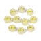Luminous Frosted Acrylic Beads, Electroplated, Flat Round with Letter, Glow in the Dark, Letter P, 10x5mm, Hole: 2mm, about 1390pcs/500g