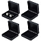 Plastic Cufflink Storage Gift Boxes, Rectangle, Black, 7.8x6.8x3cm