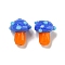 Handmade Lampwork Beads Strands, Mushroom, Royal Blue, 12~14.5x10~12mm, Hole: 1.2~1.8mm, about 23pcs/strand, 11.61~12.60 inch(29.5~32cm)