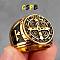 304 Stainless Steel Finger Rings for Men, Saint Benedict Cross Rings, Antique Golden, US Size 10(19.8mm)
