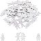 UNICRAFTALE 24pcs 3 Styles Human Silhouette Charms 304 Stainless Steel Pendants 1.2mm Small Hole Charms Mixed Shapes Charm for Necklace Bracelet Jewelry Making, Stainless Steel Color