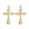 Tibetan Style Pendants, For Easter, Cadmium Free & Nickel Free & Lead Free, Crucifix Cross Pendant, Golden, 33.5x20.5x2.5mm, Hole: 2mm