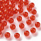 Transparent Acrylic Beads, Round, Red, 6x5mm, Hole: 1.8mm, about 4400pcs/500g
