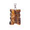 Natural Tiger Eye Pendants, Owl, 20mm