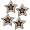 PVC Paillette Embroidered Cloth Sew on Patches, Star, Beige, 205x215x1mm