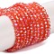 Baking Electroplate Glass Beads Strands, AB Color, Faceted, Rondelle, Tomato, 4x3mm, Hole: 0.8~1mm, about 105~110pcs/strand, 38~39cm