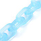 Handmade Transparent Acrylic Cable Chains, Oval, for Jewelry Making, Light Sky Blue, Link: 31x19x5mm, 39.37 inch(1m)/strand