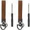 Cowhide Leather Keychain, with Alloy Findings and Screwdriver, Camel, 109.5x18x8mm