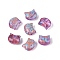 Picasso Transparent Glass Beads, Cat, Violet, 8~8.5x9.5~10x5.5~6mm, Hole: 1mm, About 750pcs/pound