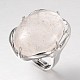Latón ovalado ajustable anillos de banda ancha naturales de cristal RJEW-L062-03A-1