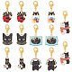 Décorations de pendentif en émail en alliage de chat noir HJEW-AB00368-1