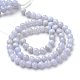 Chapelets de perle en agate de dentelle bleue naturelle G-R412-17-6mm-2