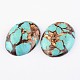 Turquoise synthétique teint cabochons ovales G-E294-04A-1