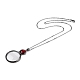 Flat Round Glass Magnifying Pendant Necklace for Women NJEW-K125-01B-02-2
