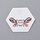 紙ギフトタグ  hange tags  美術工芸用  結婚式のための  バレンタイン・デー  単語の結婚式と六角形  ホワイト  30x35x0.4mm  穴：4mm CDIS-P001-K04-A-1