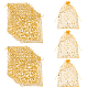 長方形オーガンジーギフトバッグ巾着袋  ホットスタンプハートジュエリー巾着袋  結婚披露宴用キャンディーメッシュ包装袋  ゴールド  30x19x0.05cm OP-WH0002-02B-1