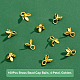 SUPERFINDINGS 100Pcs Brass Bead Cap Bails 4-Petal Filigree Bead Cap Pendant Bails Golden Flower End Charm Caps for Earrings Bracelets Necklaces Jewelry DIY Craft KK-FH0003-58-5